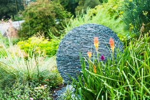 stunning ball slate sculpture in threave gardens